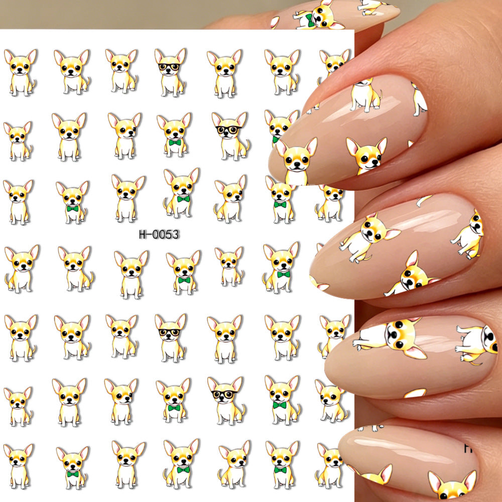 Niedliche Hunde-Themen-Nagelkunst-Sticker