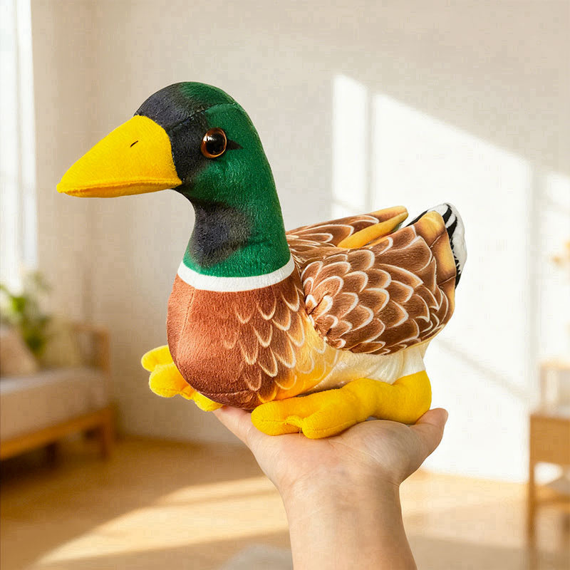 Mallard-Ente Plüschbegleiter mit besticktem Federdesign & gewichtetem Boden Karnz