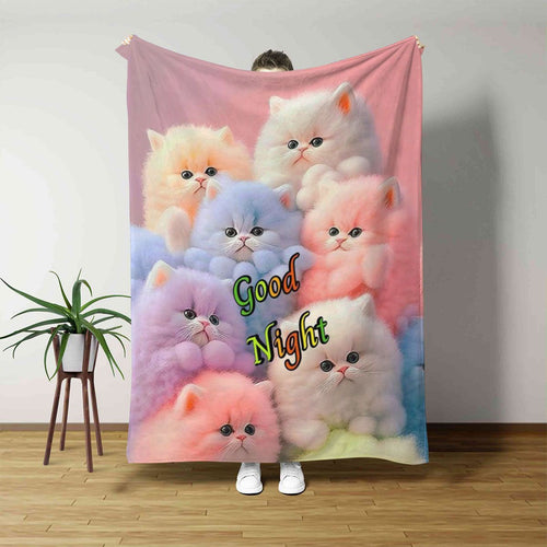 Plüsch Katze-Themen Fleece-Decke