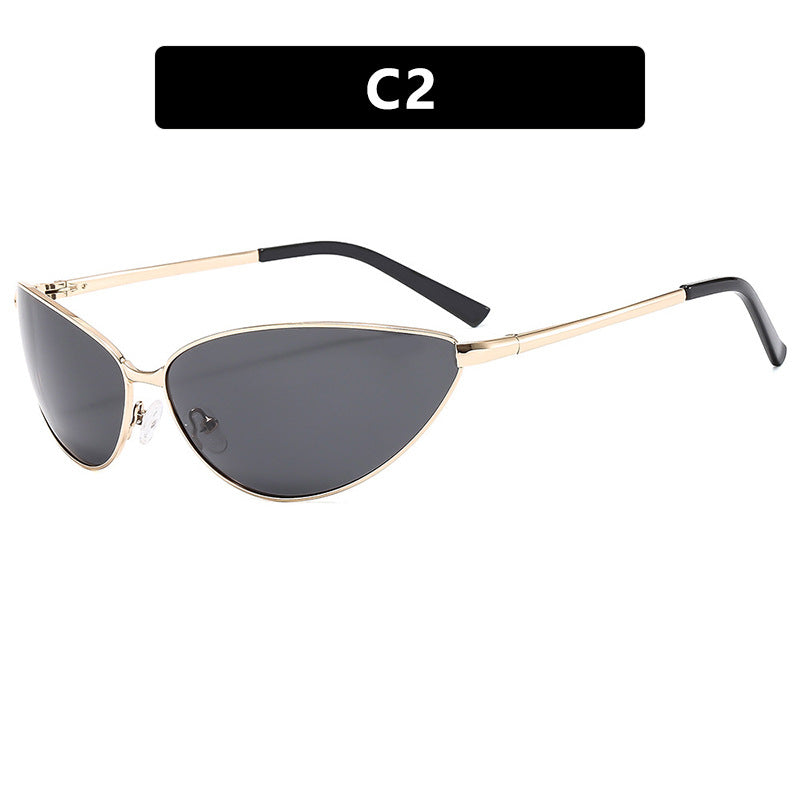 Damen Cat-Eye Sonnenbrille mit modischem Metallrahmen Karnz