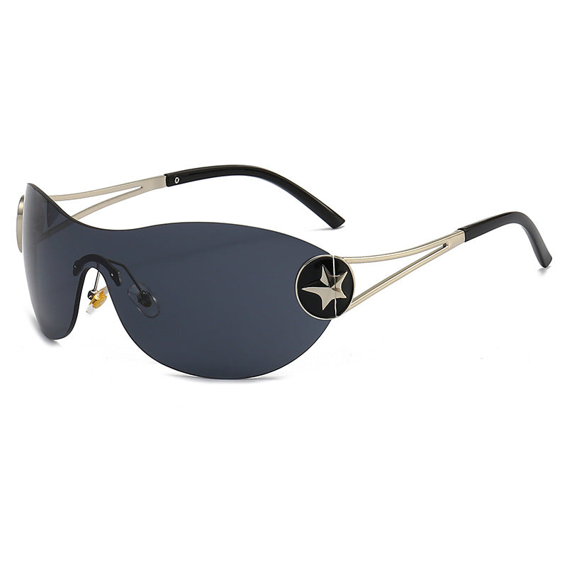 Damen Modische Sonnenbrille mit transparentem Design und stilvollen Akzenten Karnz