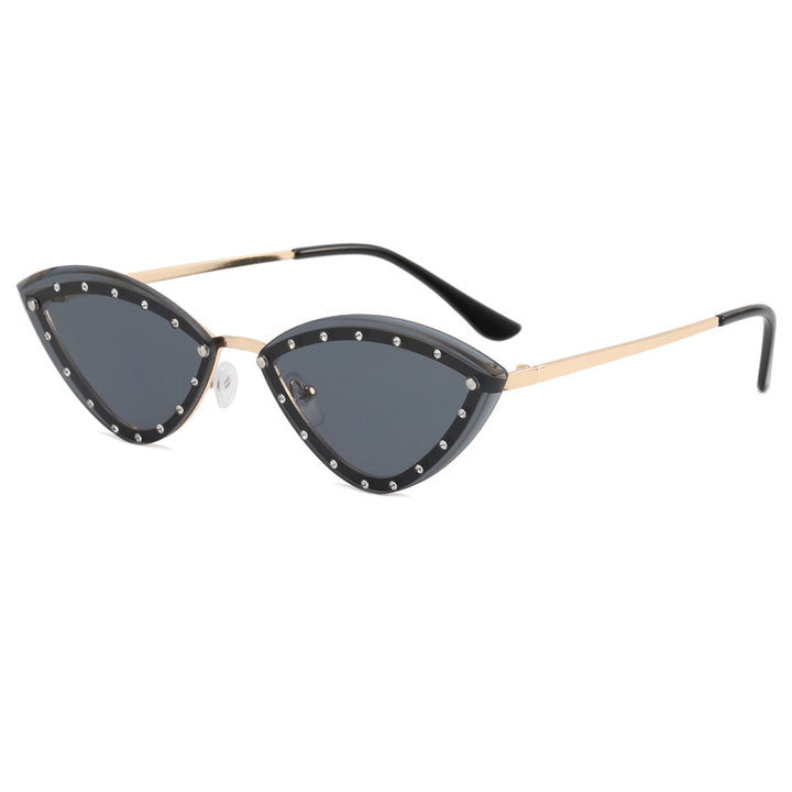 Damen Cat-Eye Sonnenbrille mit Glitzer-Details Karnz