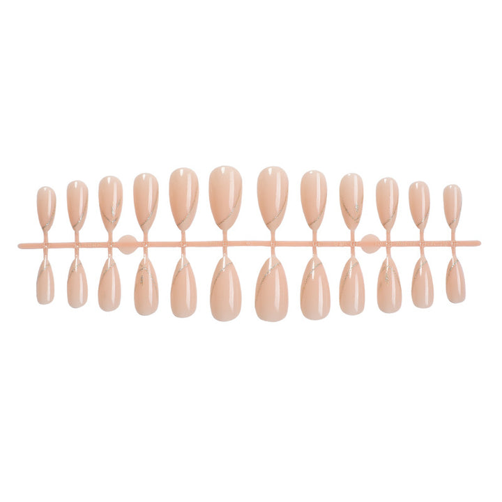 Elegantes Stiletto Press-On-Nagel-Set mit Perlenakzent-Designs Karnz