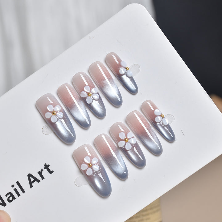 Elegante Floral 3D Druck-Nagelverlängerungen Karnz