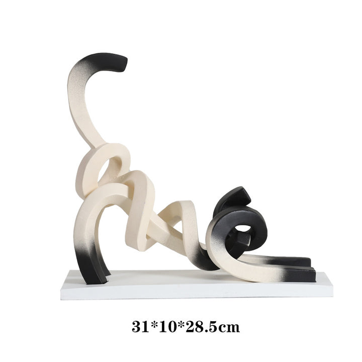 Abstrakte Kunst Katzen Skulptur