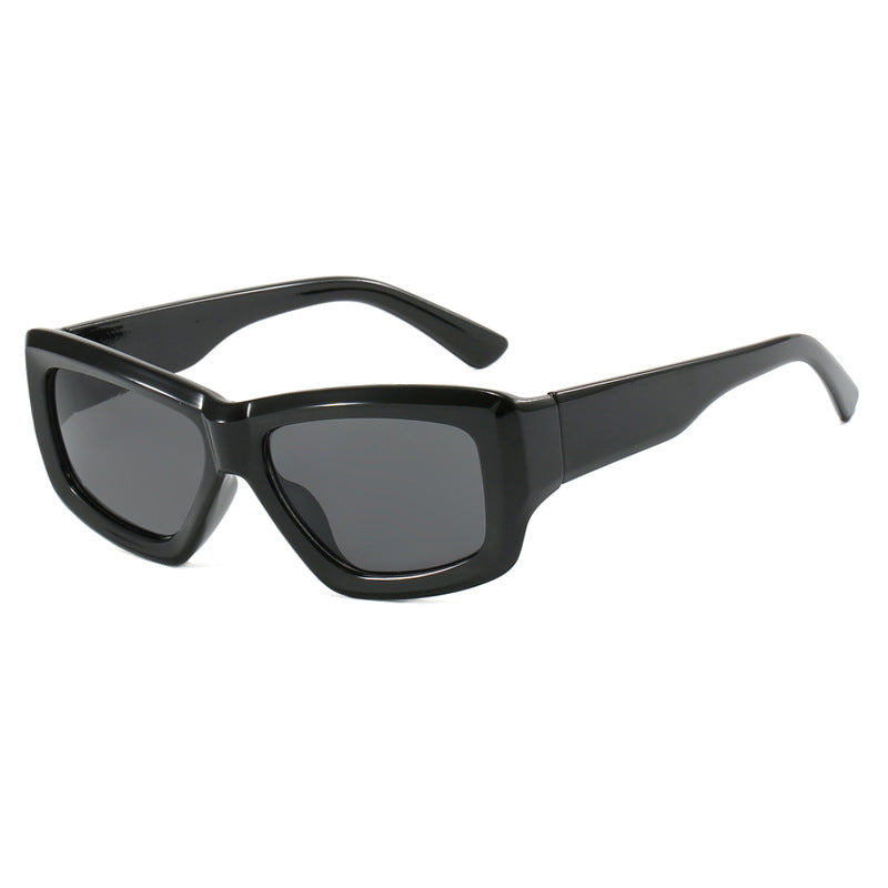 Damen trendige quadratische Sonnenbrille mit transparentem Rahmen und komfortablen Gläsern Karnz