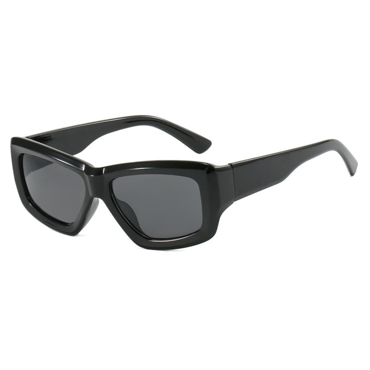 Damen trendige quadratische Sonnenbrille mit transparentem Rahmen und komfortablen Gläsern Karnz
