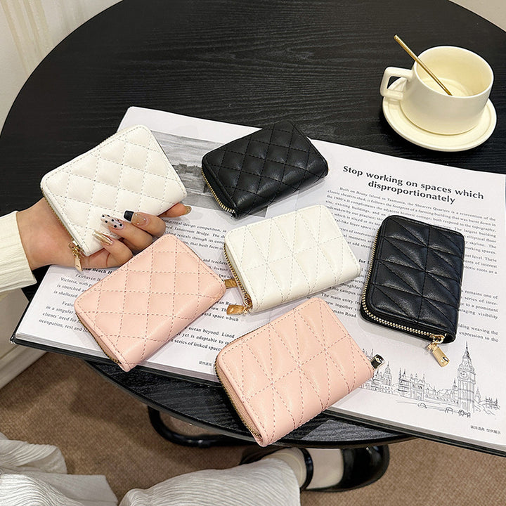 Gepolsterte zippered kompakte Brieftasche