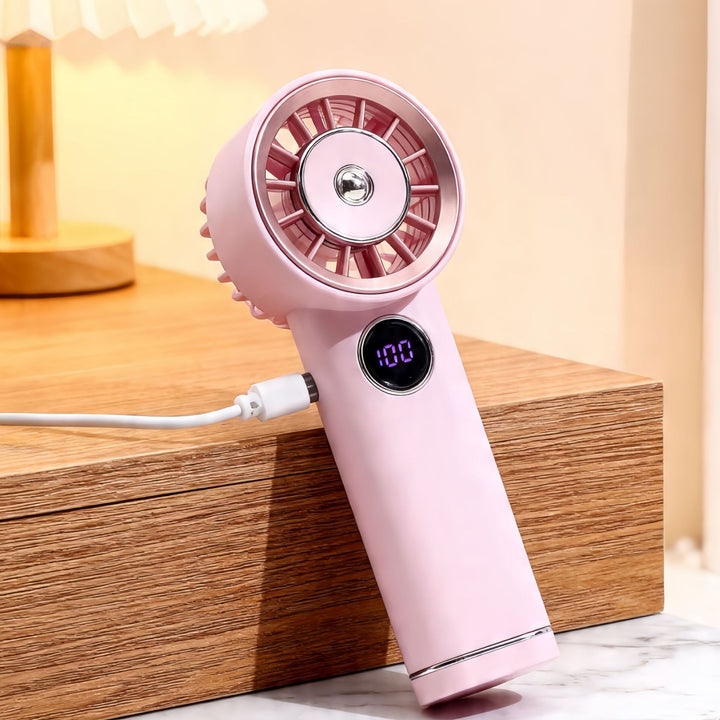 Damen Tragbarer Luftstrom-Ventilator mit Digitalanzeige Karnz