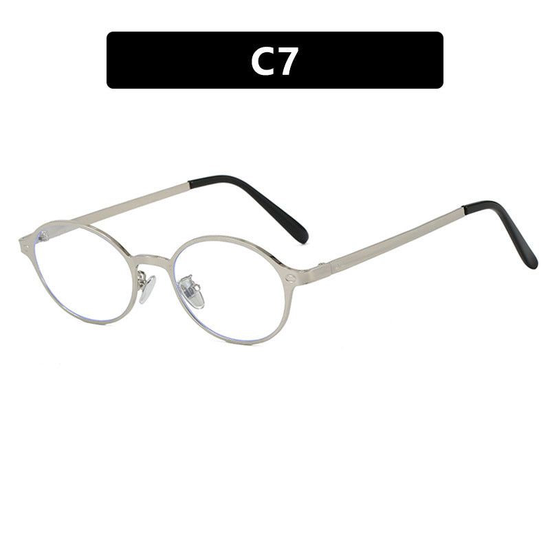 Damen runde Brille mit filigranem Metallrahmen und bequemen Nasenpads Karnz