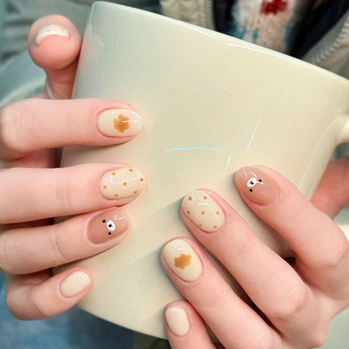 Künstlerisches katzenmotiviertes Press-On-Nagelkunstset Karnz