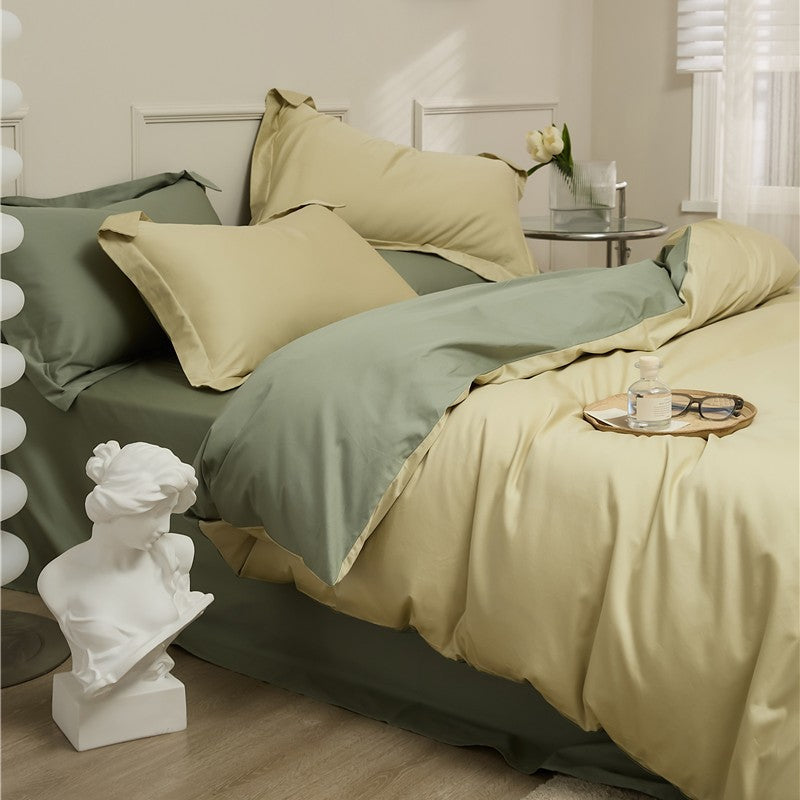 Wendbare Bettgarnitur aus Baumwoll‑Renforcé mit Soft‑Finish, verdecktem Reißverschluss und extra Kissenbezügen