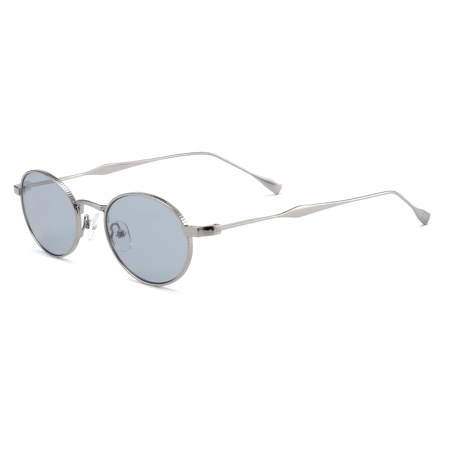 Damen modische Sonnenbrille mit hochwertigem Metallrahmen und runden Gläsern Karnz