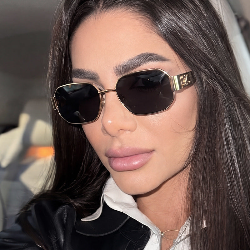 Damen geometrische Sonnenbrille im modernen Design mit polarisierenden Gläsern Karnz