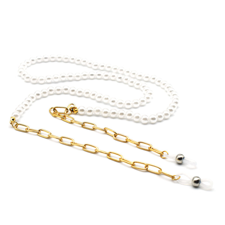 Eleganter Perlen- und Goldkette Brillenhalter Karnz