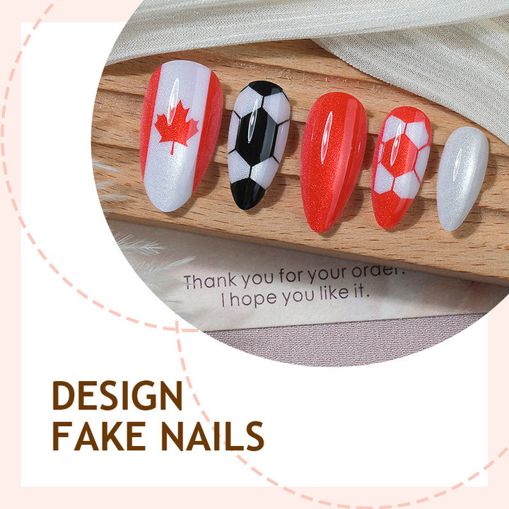 Kreatives Kunstnagelset mit Kanada- und Fußballmotiven Karnz