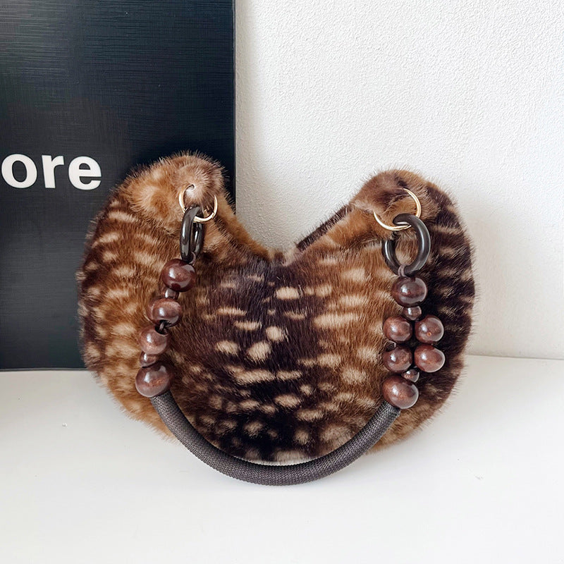 Plüsch-texturierte Handtasche zum Handhalten