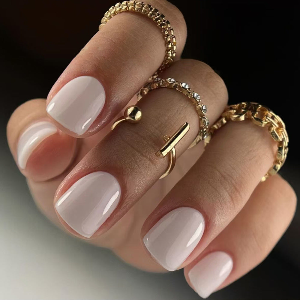 Elegante Glänzende Gel Press-On Nägel Karnz