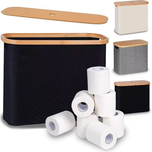 Damen Aufbewahrungsbox für Toilettenpapier mit elegantem Bambusdeckel Karnz