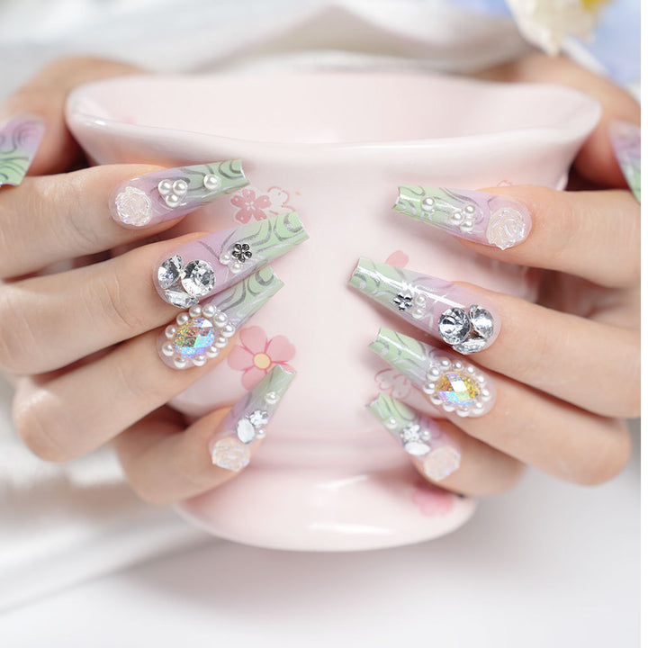 Premium Dekorative Press-On Nagelkunst Set Karnz