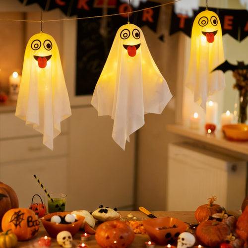 Dekorative Halloween Geistfigur mit LED-Beleuchtung