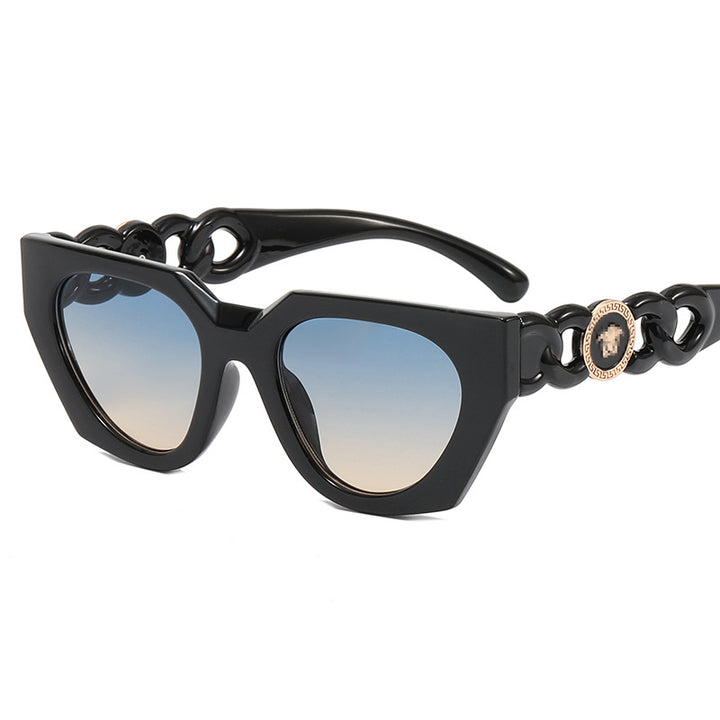 Damen modische Sonnenbrille mit extravagantem Design und luxuriösen Details Karnz