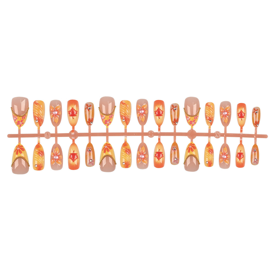 Blumeninspiriertes Press-On Nagelkunstset