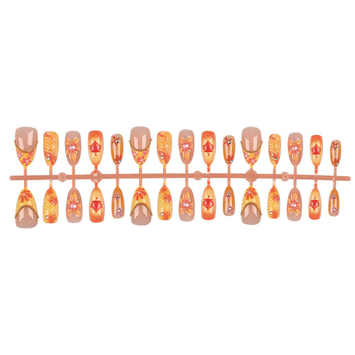 Blumeninspiriertes Press-On Nagelkunstset
