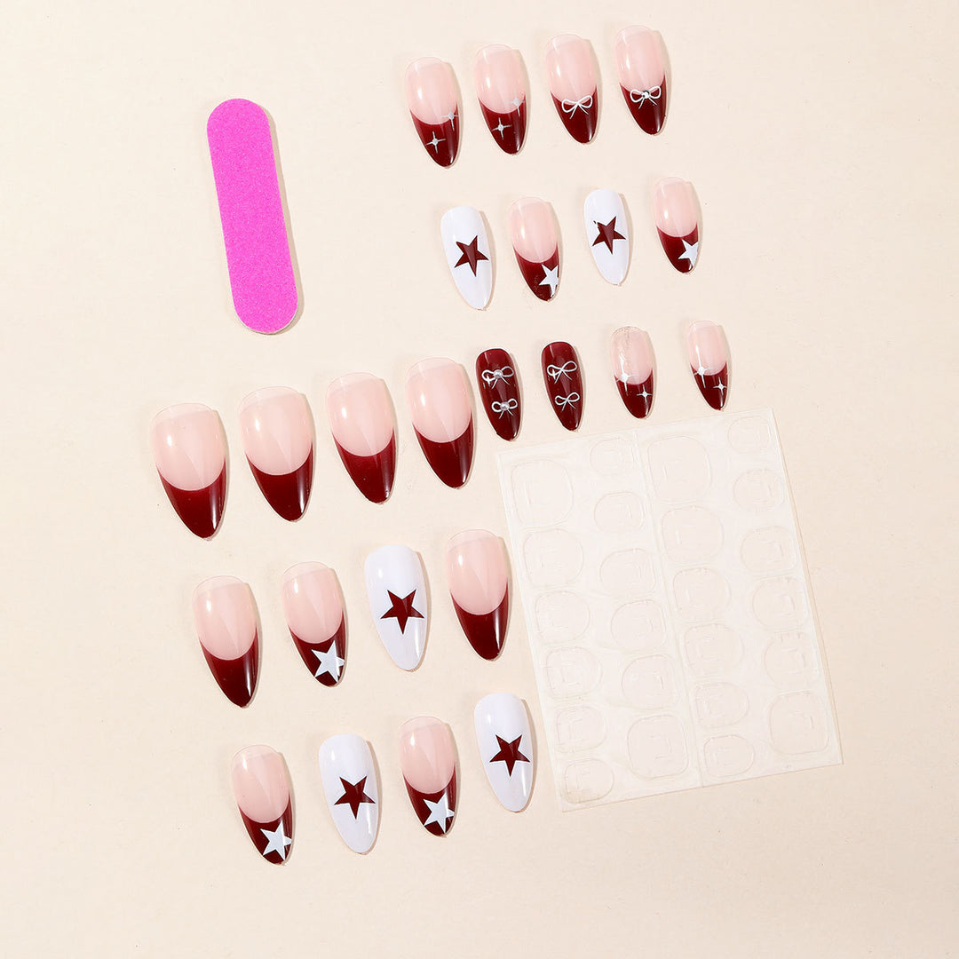 Glamouröse Star-Akzent Nagelkunst Verlängerungen Karnz