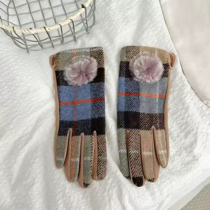 Winter Karomuster Touchscreen Handschuhe Karnz