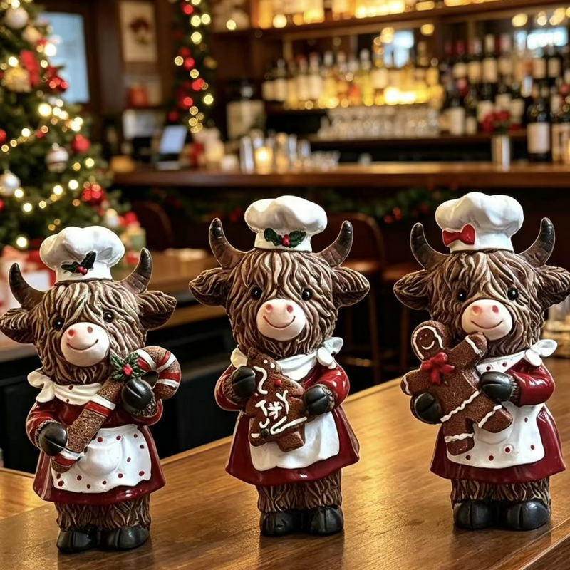 Verzaubernde Weihnachtskuh Figur Karnz