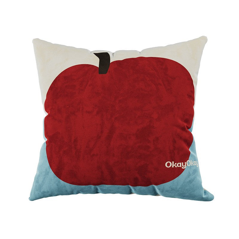 Decorative Plush Throw Pillow Cover with Retro Cherry Graphic
