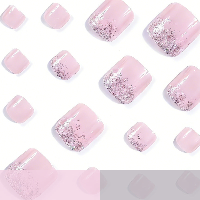 Elegante Glitter Ombre Zehennagelkunst Karnz