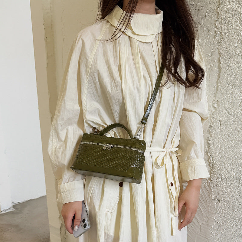 Gewebte Leder Kosmetiktasche