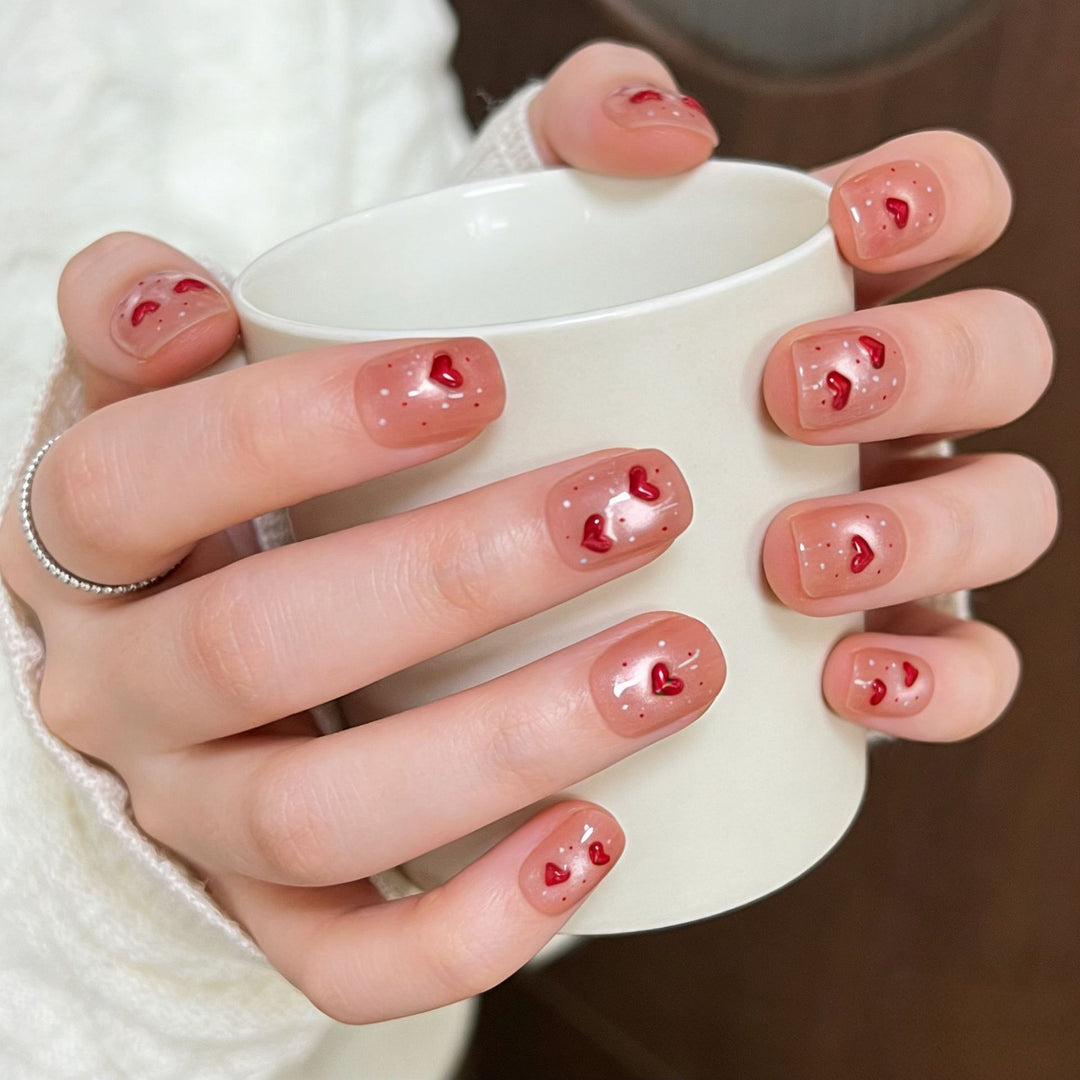 Innovative Herz-Themen Klebe-Nagelkunst Karnz
