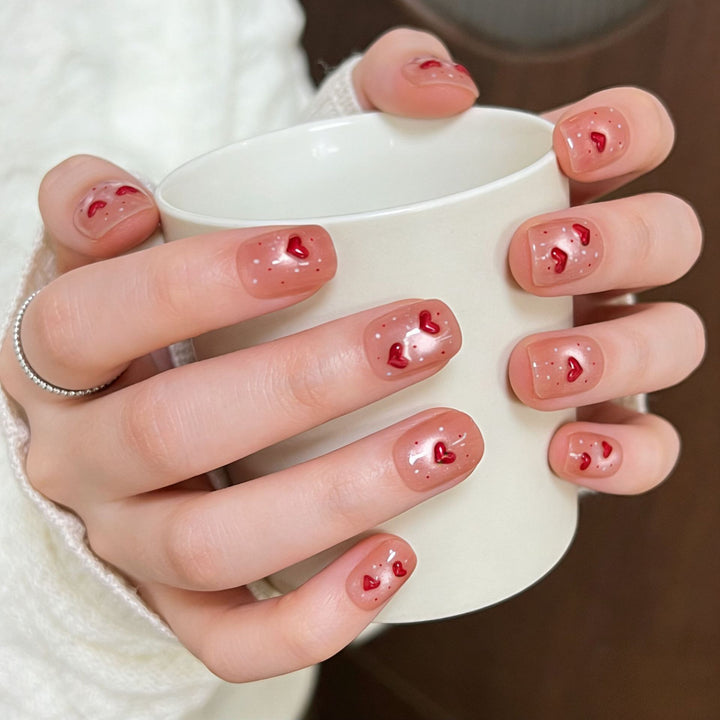 Innovative Herz-Themen Klebe-Nagelkunst Karnz