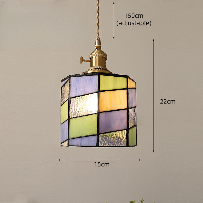 Verstellbare Vintage-Glas-Hängeleuchte