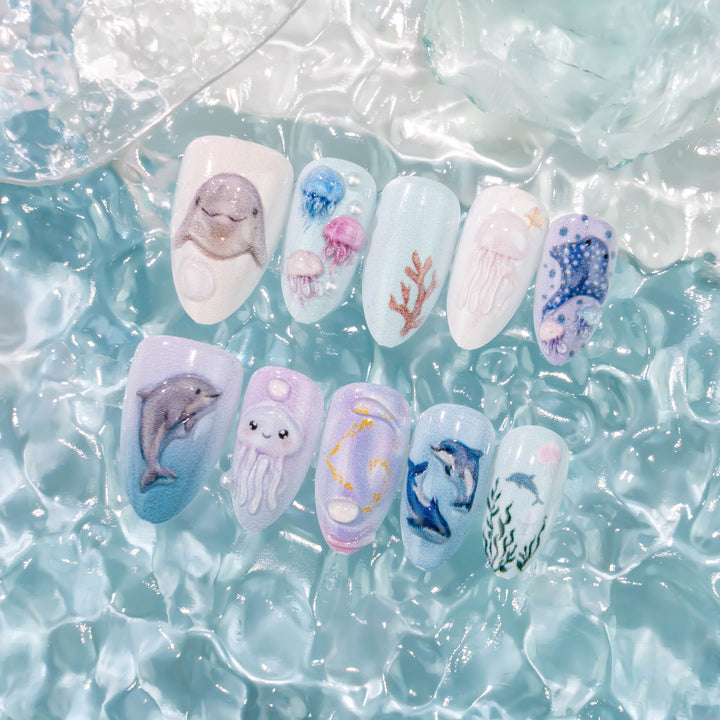 Ozean-Themen-Nagelkunst