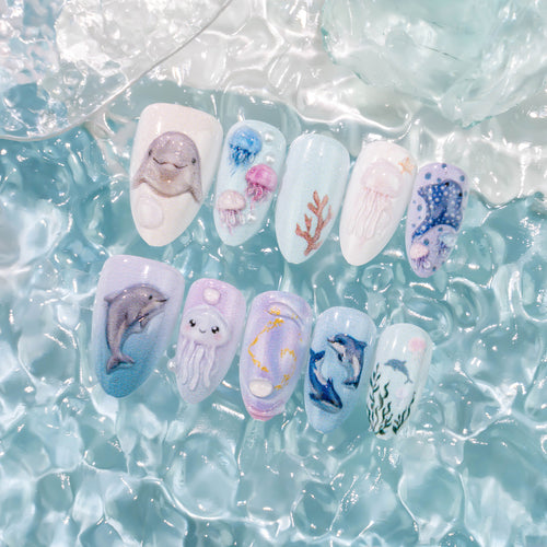 Ozean-Themen-Nagelkunst