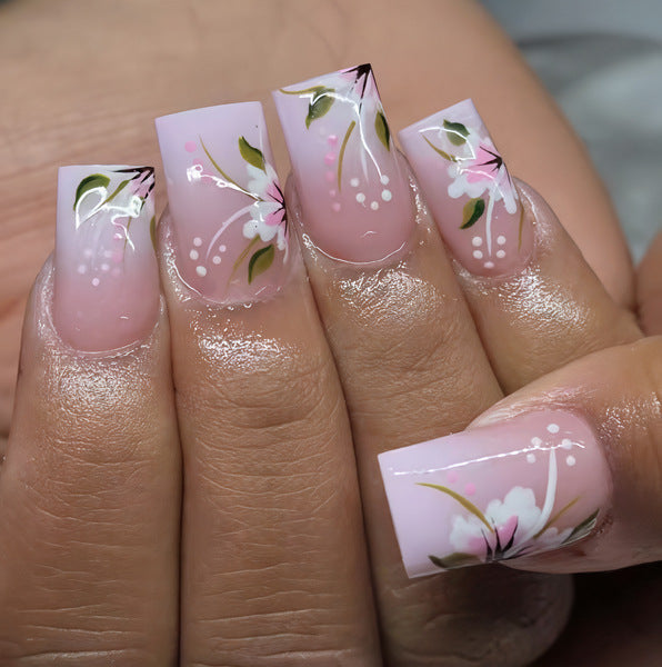 Elegante florale Acryl-Nageldesigns Karnz