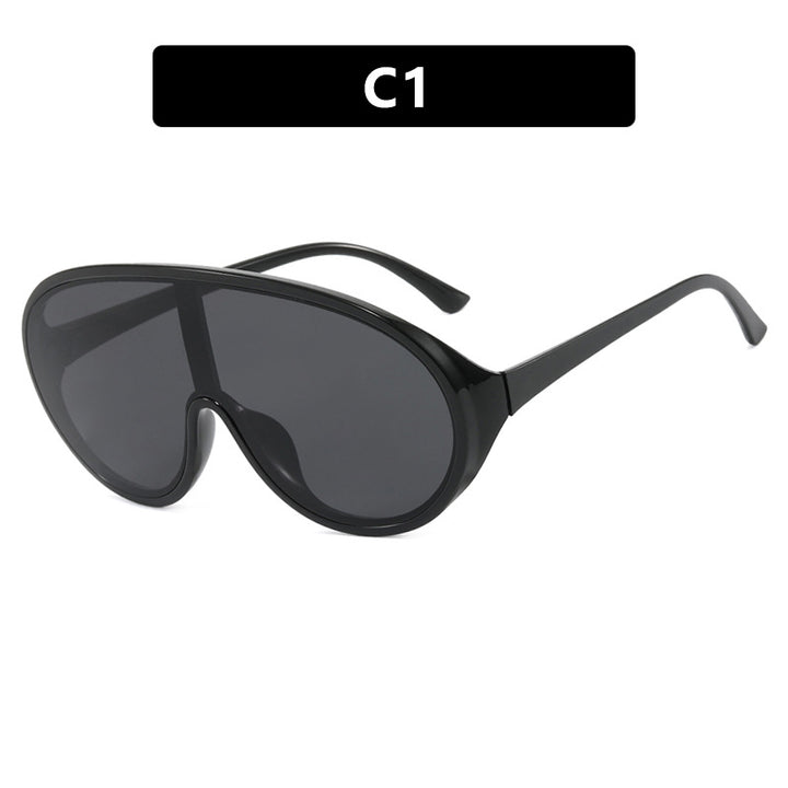 Damen futuristische Sonnenbrille mit großflächigen Gläsern und ergonomischem Rahmen Karnz