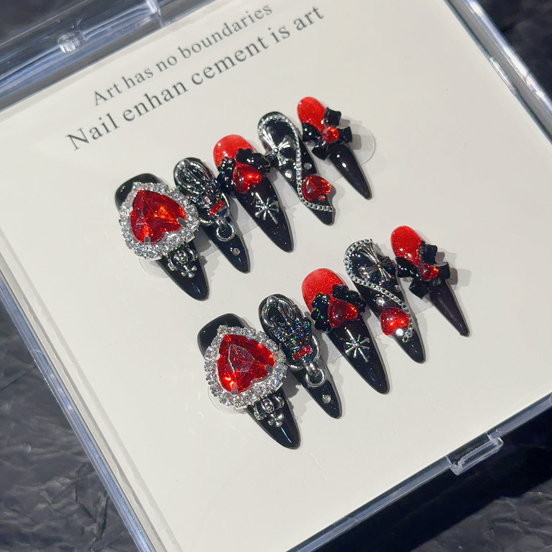 Gothic Herz Charm Nagel Kunst Set