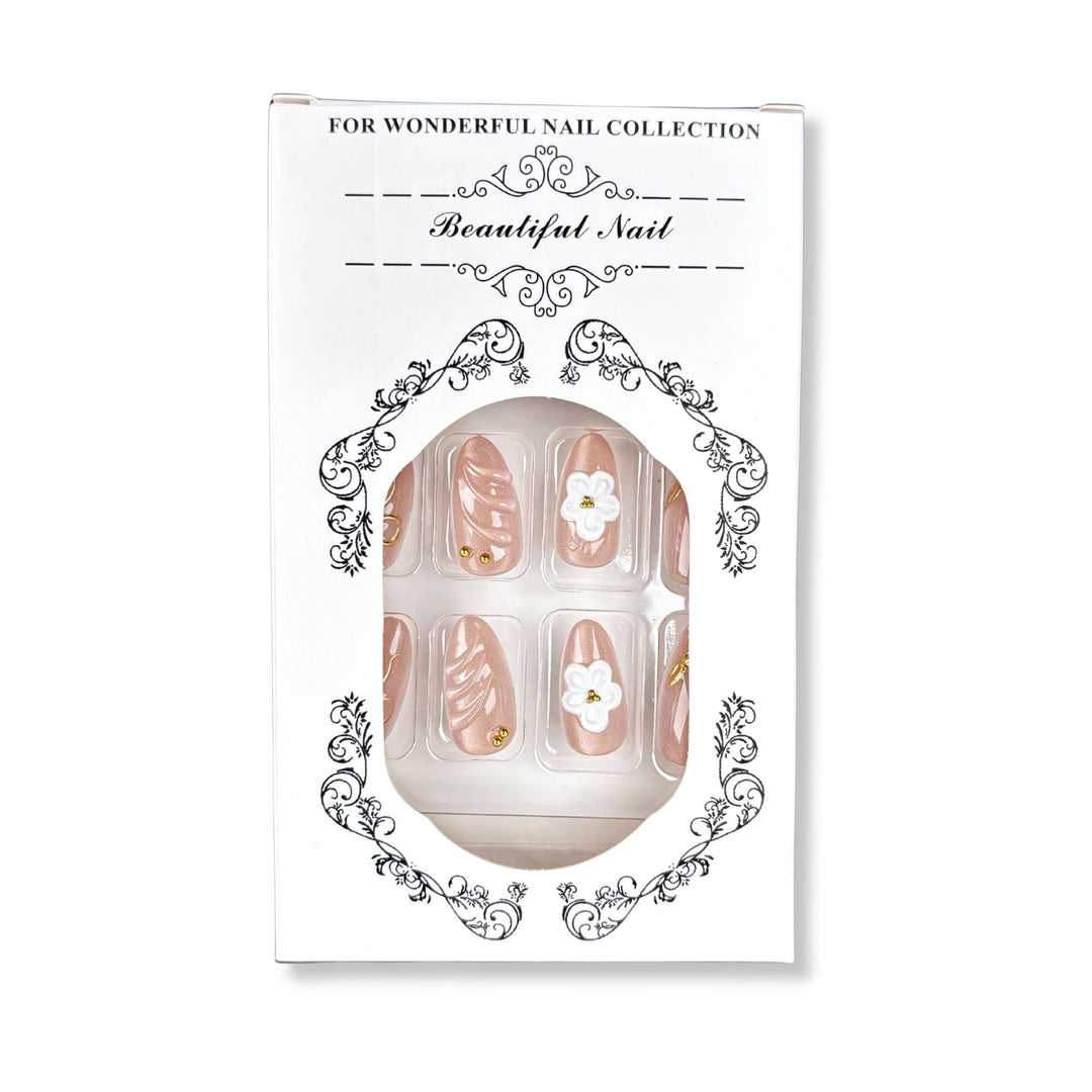 Blumenmuster Elegantes Press-On Nagelset