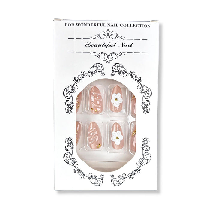 Blumenmuster Elegantes Press-On Nagelset