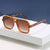 Damen quadratische oversized Sonnenbrille mit modischem transparentem Rahmen Karnz