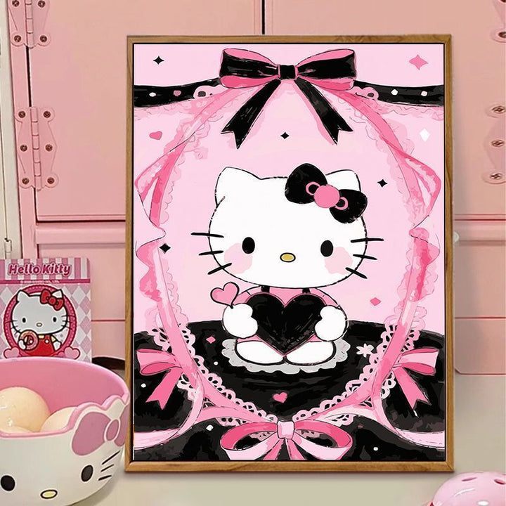 Hello Kitty-Themen Illustration Leinwand Kunst Karnz