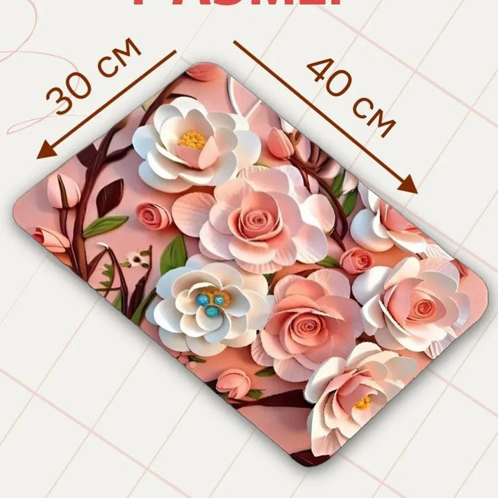 Dekorativer Floral Memory Foam Bereichsteppich