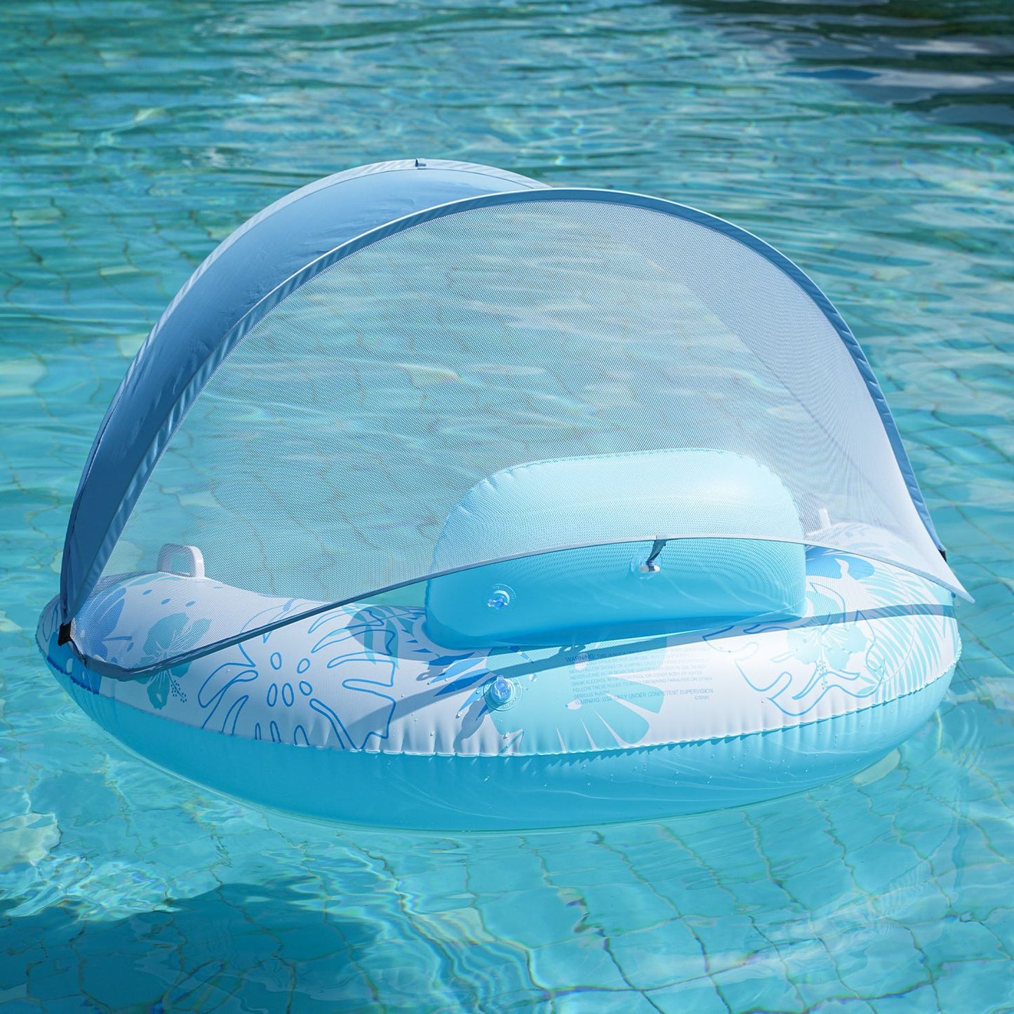 Unisex Aufblasbare Komfort-Schwimmliege mit Kopfstütze Karnz