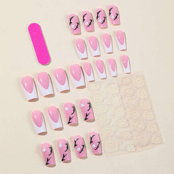 Künstlerisches Florales Acrylnagel-Set Karnz