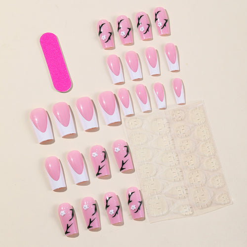 Künstlerisches Florales Acrylnagel-Set Karnz